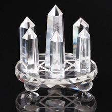 白水晶柱七星陣擺件 水晶家居裝飾品 白水晶尖柱 商務禮品