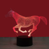 Factory wholesale running horse color 3D night light USB interface Creative visual visual light touch switch art lamp