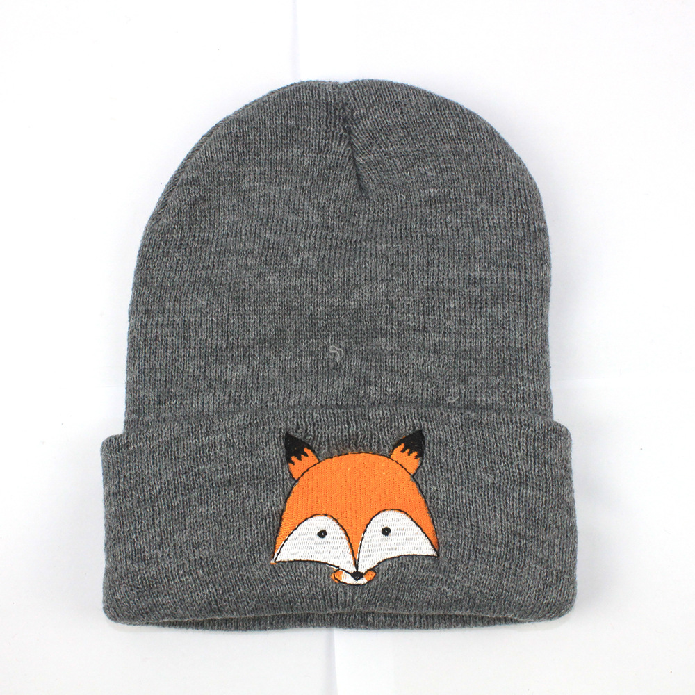 Children Unisex Cute Fox Embroidery Wool Cap display picture 5