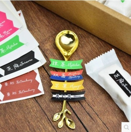Flavor Stickers Matcha Original Mango Rose Durian Strawberry Coffee Chocolate Cranberry Biscuit Sealing Sticker