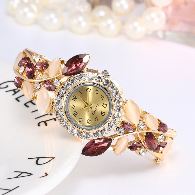 Fashion Leaf Single Folding Buckle Quartz Women's Watches display picture 5