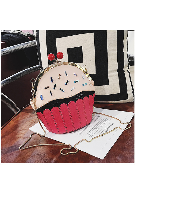 Women's Small Pu Leather Ice Cream Cute Bucket Clipped Button Shoulder стиле bag display picture 17