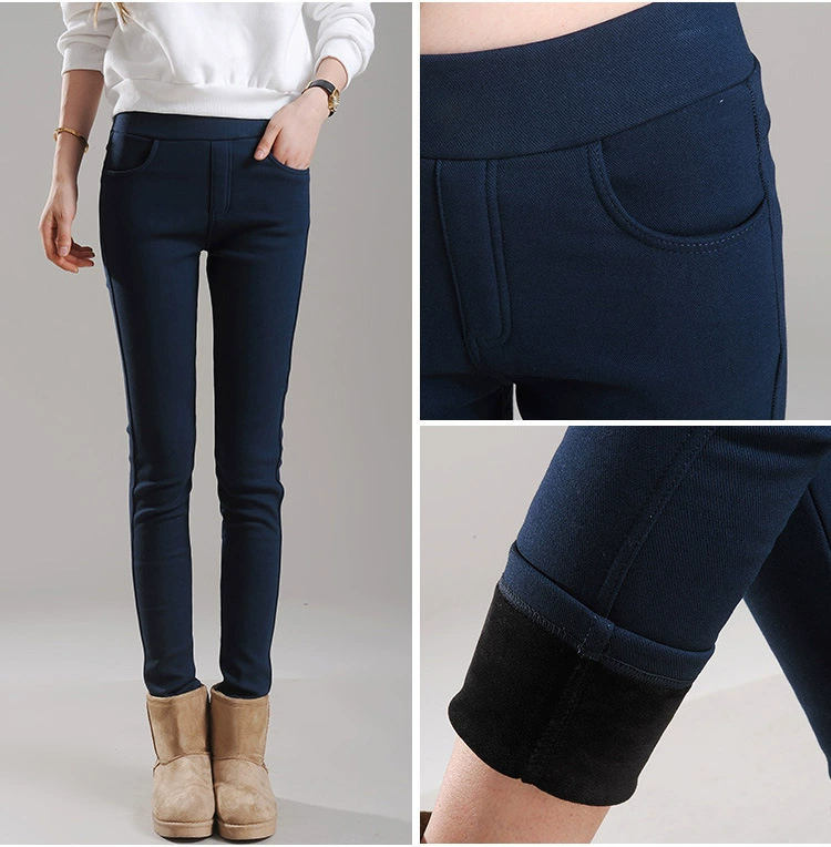 Warm leggings, elastic black trousers, high waist, tight, Korean style