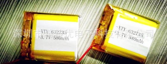 聚合物锂电池厂家大量供应蓝牙音箱632735锂电池3.7V580mAh