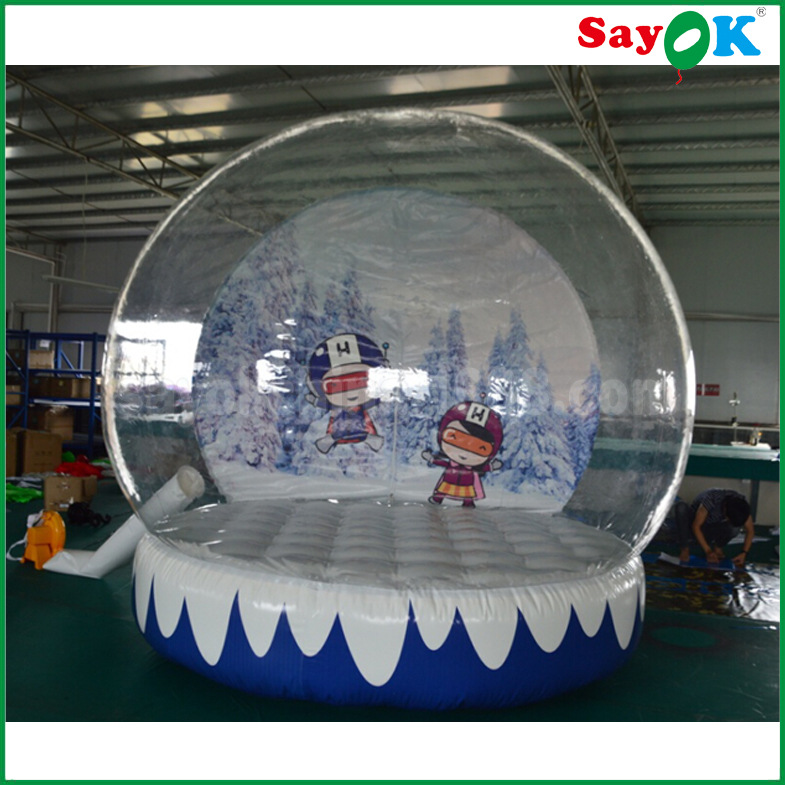 【新凯气模】充气卡通雪花球泡泡屋 商场装饰冰雪世界娱乐设施