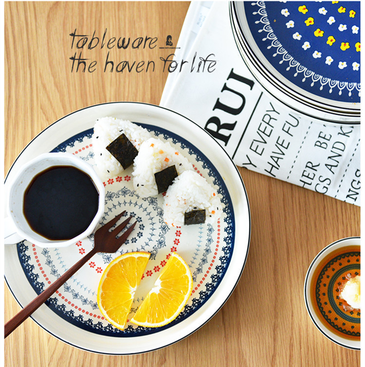 Factory direct creative new bone china disc breakfast plate fish plate fruit plate tableware disc National style plate Factory direct creative new bone china disc breakfast plate fish plate fruit plate tableware disc National style plate