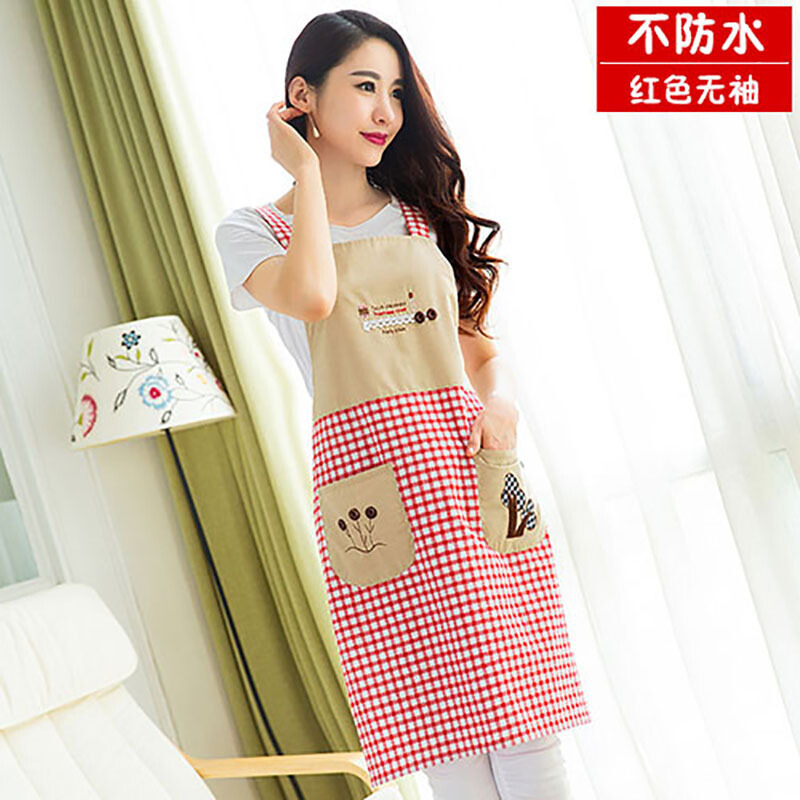 Cocina cocina delantal de algodón puro coreano moda adulto mono manga larga delantal impermeable a prueba de aceite anti-vestidor mujeres