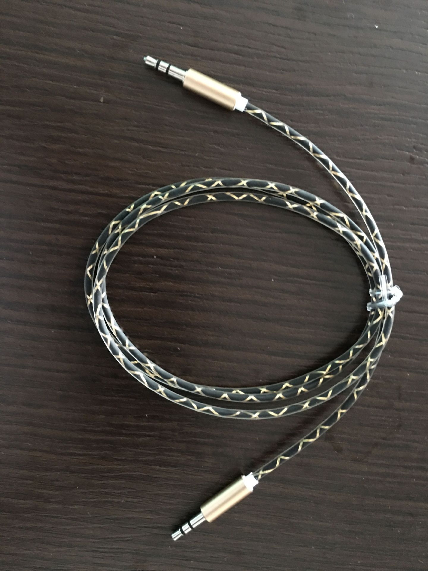 Metal transparent weave 3.5MM Audio line Bluetooth stereo aux Phone Headset Connecting line