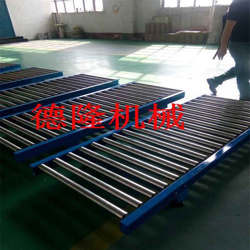 无动力滚筒输送线快递分拣流水线输送带滚筒线托辊卸货神器滑梯