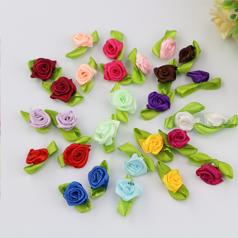 supply Polyester fiber Ribbon manual rose Bows Backhand rose DIY Lingerie Accessories