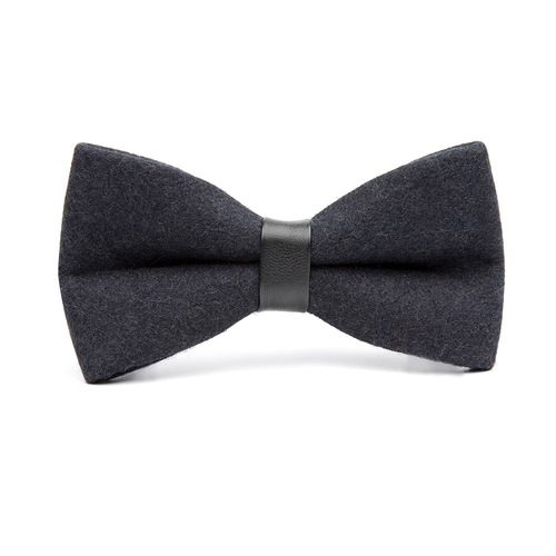 Quyi men's bow solid color wool tie single product evening wear retro wholesale one piece consignment sale