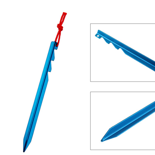 Outdoor Tent Accessories Ground Spike Adjustable Triangular Ground Spike 18CM Multi-tooth Aluminum Alloy Triangular Spike With Wind Rope 