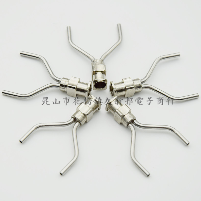 厂家批发点胶机针筒针头全不锈钢双管针头精密不锈钢八字针头