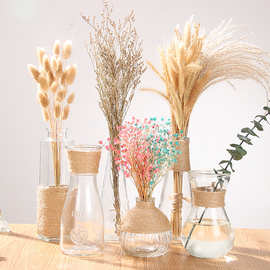 创意透明玻璃花瓶现代简约水培花瓶北欧家居摆件花器装饰干花瓶