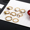 Retro set, ring, European style, with gem, Aliexpress