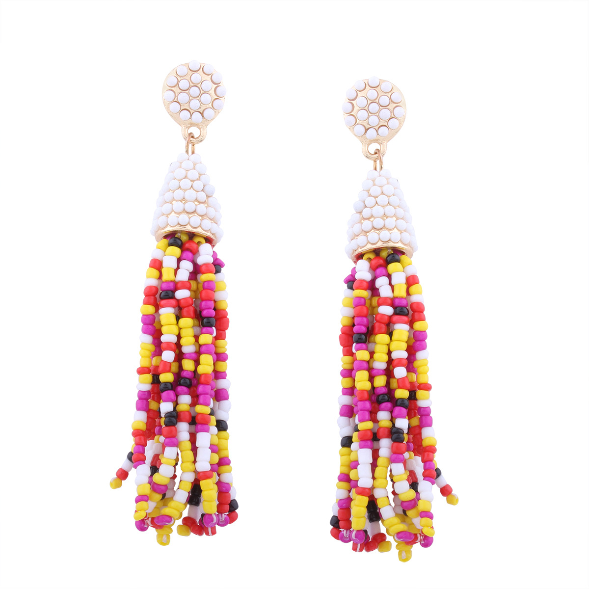 folk-custom alloy manual earring (Agate green)NHNMD3831-Agate green