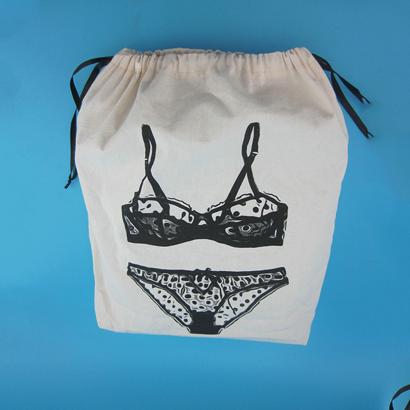 内衣内裤防尘棉布袋 65*255束口棉布袋 拉绳棉布袋