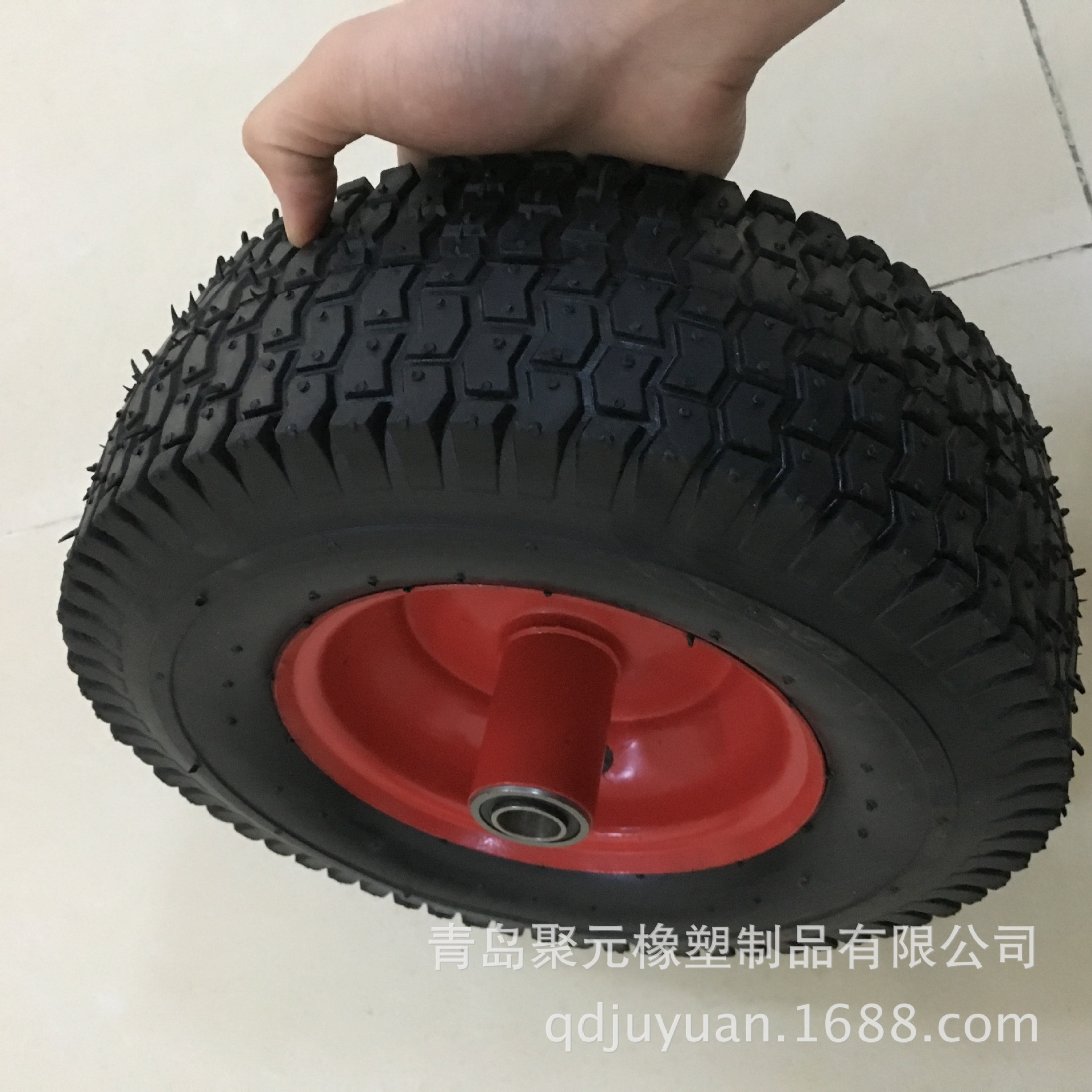 15寸5.00-6 手推车工具车实心发泡轮橡胶PU轮厂家供应