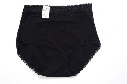 Women's High Waist Cotton Crotch Cloth Menstrual Panties Comfortable Lace Pocket Warm Baby Menstrual Panties