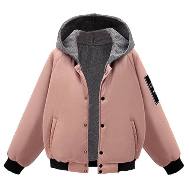 European and American women’s bomber top Hooded Coat