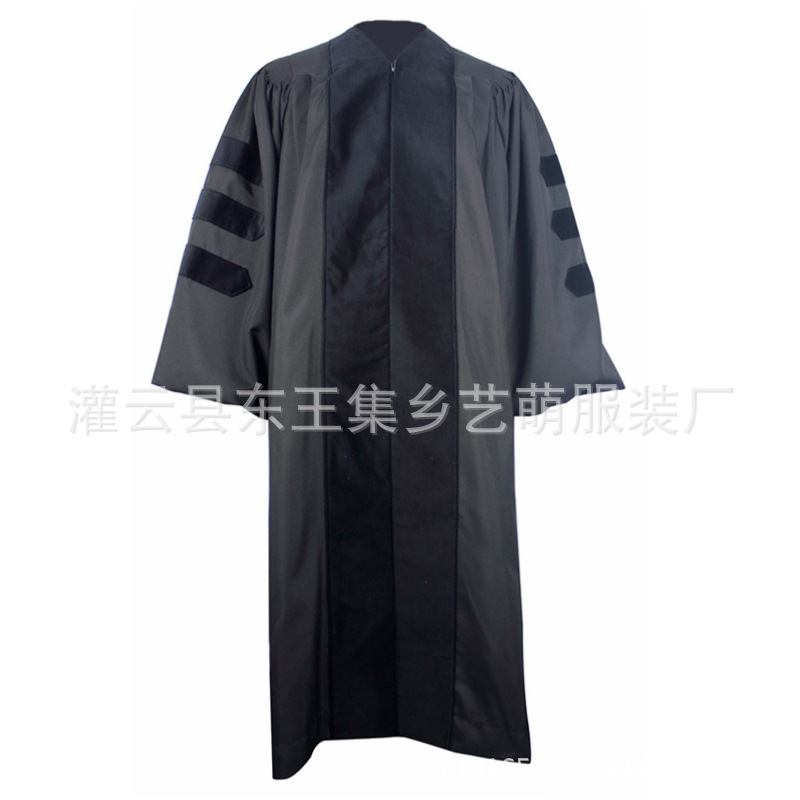 美式学士服博士服英式毕业服百褶款国外黑色博士服支持来样定制-阿里巴巴