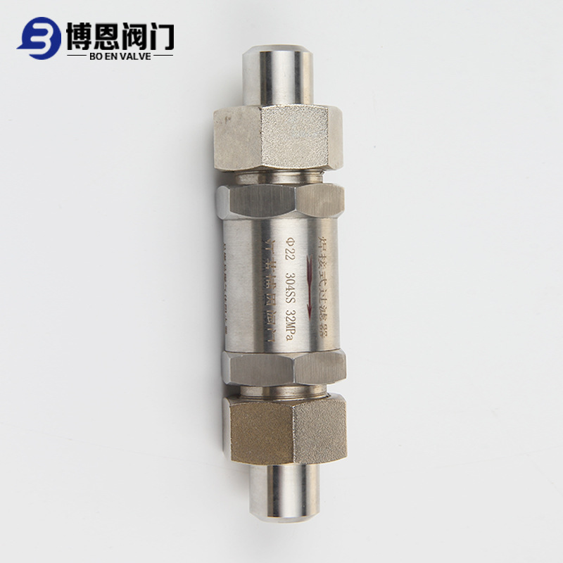 不锈钢焊接式过滤器高精度气体过滤器管式直通精密过滤器厂家