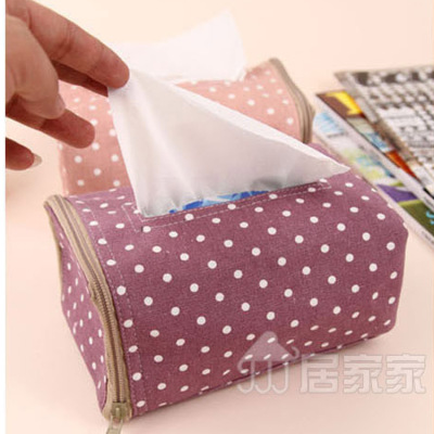 Manufactor Direct selling Wave canvas Tissue box originality European style big roll Tissue box Hotel zipper Retro Tissue box