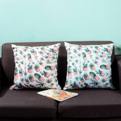 major Manufactor Direct selling Digital printing Cushion Potted plant Cactus Supersoft Pillows Welcome customized