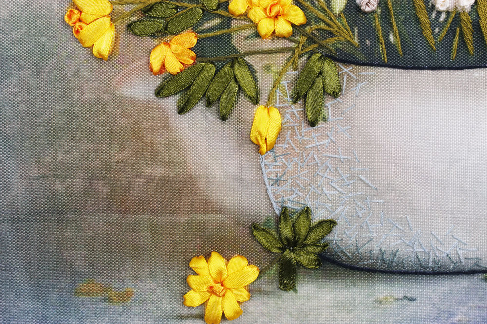 Oujin nianhua Bordado Cinta Directa de Fábrica de color de impresión colgando pintura fresca té de la tarde sala de estar decoración de entrada