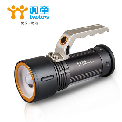 雙童ST-3411手電筒鋁合金手提燈LED戶外野營調焦探照燈強光手電筒