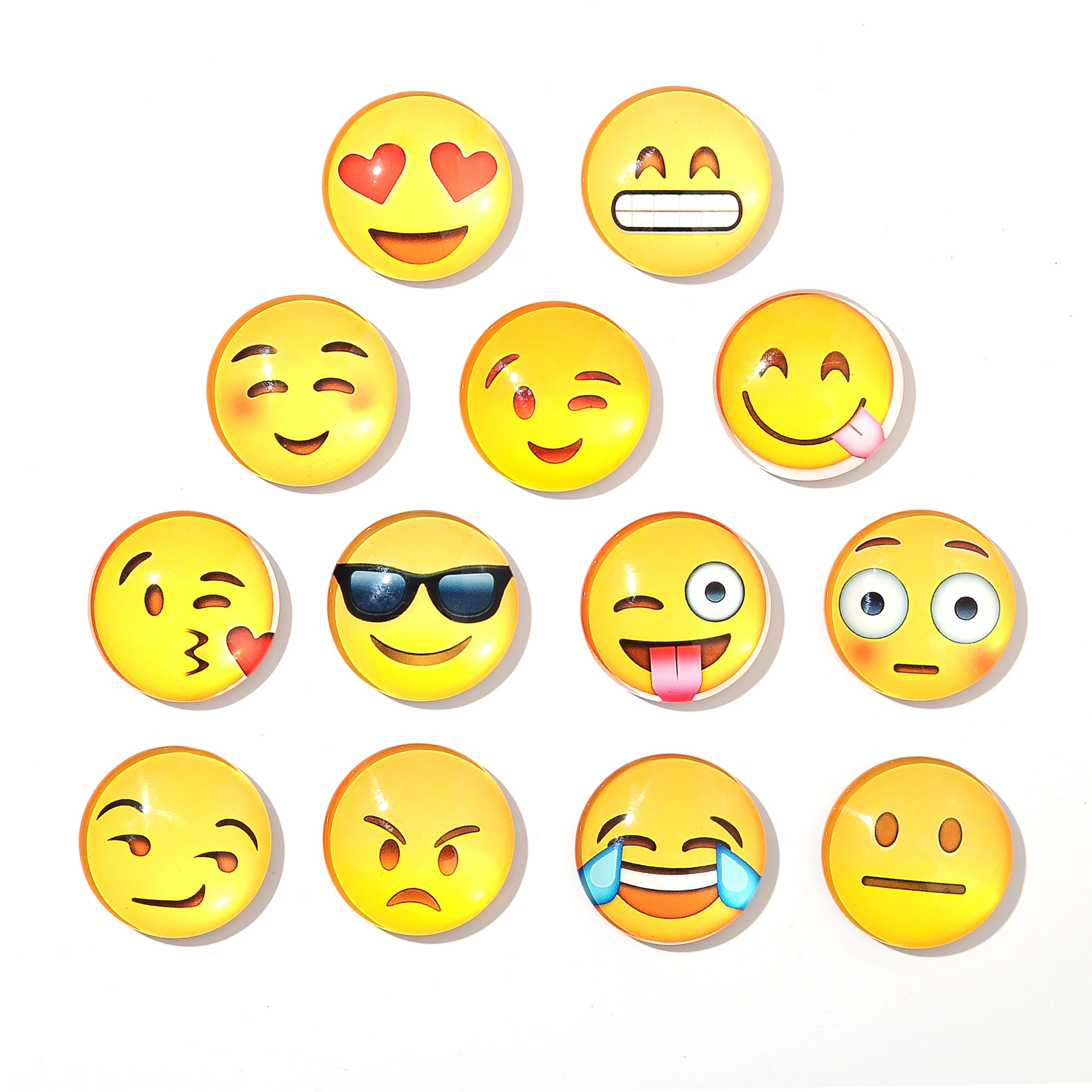 Внешнеторговые случайные 5 моделей, 30 мм, Emoji улыбка, модная кристальная стеклянная наклейка на холодильник