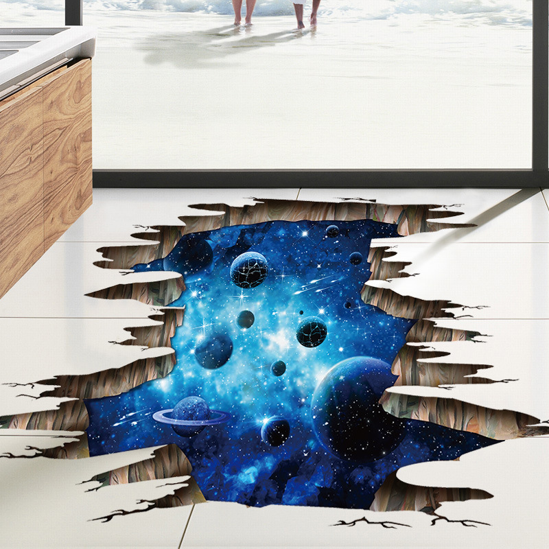 New Fashion Dark Blue Galaxy Planet  Stickers display picture 1