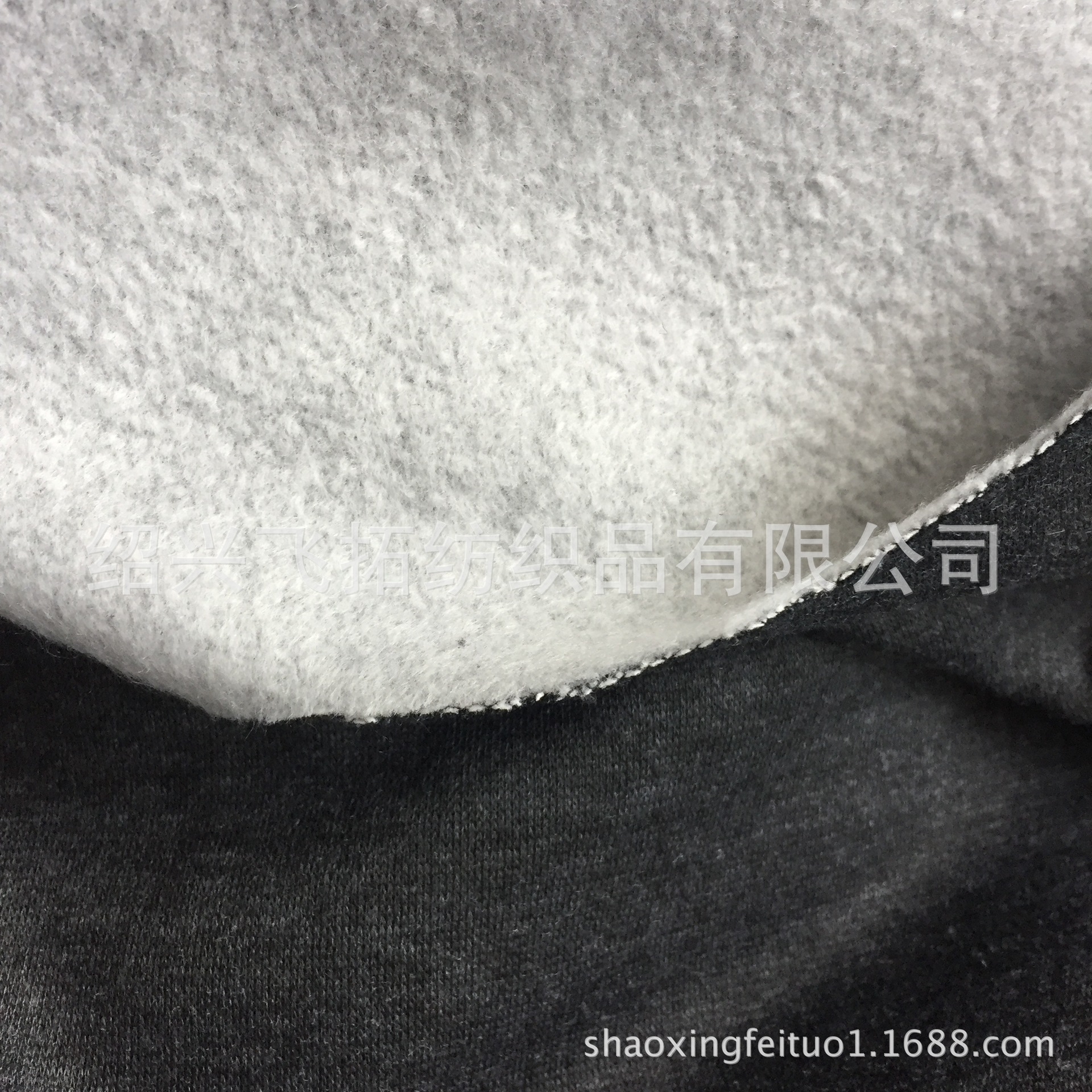 厂家直销针织全涤深麻灰卫衣绒布 高档全涤毛圈布拉毛