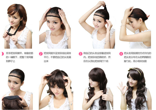 Fashion short hair girl with bangs bobo hairstyle face-shaping photo shoot bobble head wig for women fluffy