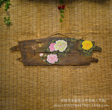 手绘风化木板挂画老木头装饰画不规则展会见的木挂画中山山东厂家