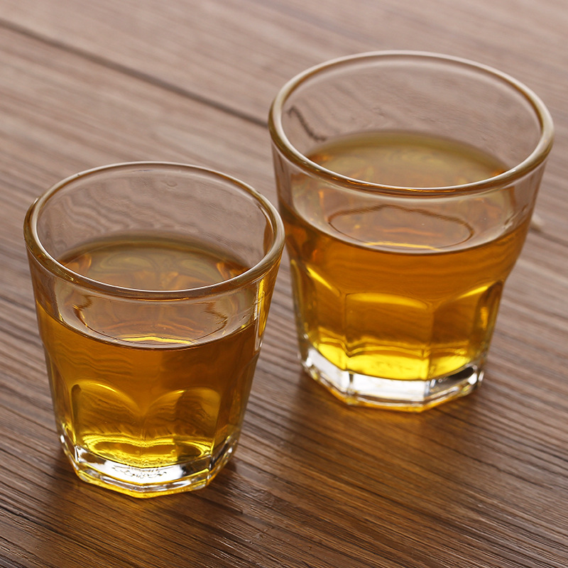Octagonal Cup Beer Cup Thickened Creative Round Wine Glass Tempered Glass Cup Hotel Bar KTV Large Restaurant Use Cup 