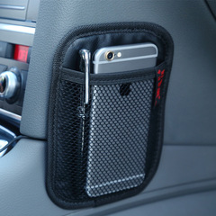 Car Leather Phone Organizer Net Bag In-Car Card Storage Pouch Automotive Storage Bag Organizer Mesh