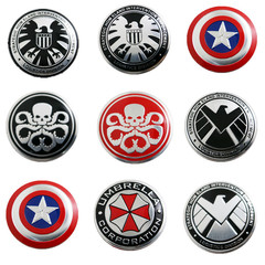Captain America Button Sticker, SHIELD Button Decoration, Biohazard Crisis One-Touch Start Button Ignition Ring Decoration