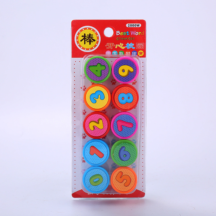 Zhangqu niños lindo sello digital traje de tinta de plástico mini sello ventas directas de la fábrica