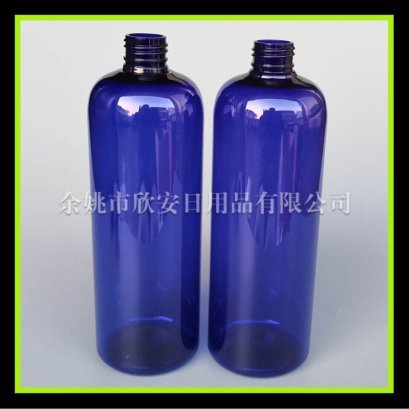 圆肩pet瓶500ml蓝色塑料瓶 液体包装瓶 洗发水瓶 爽肤水瓶 纯露瓶