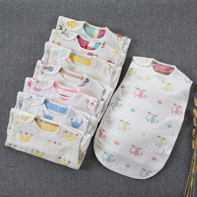 多层棉纱布六层儿童睡袋婴儿空调被宝宝防踢抱被浴巾