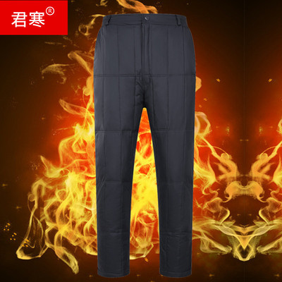 Men's Add fertilizer thickening Add fertilizer Cold proof Warm pants Middle and old age Large Paige Down pants trousers Manufactor