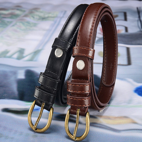Ladies Casual Belt Simple Solid Color Thin Waist Belt Korean Style Retro Pin buckle Decorated Dress Pants Belt Wholesale