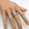 Fashionable rectangular classic universal ring stainless steel, Korean style, simple and elegant design