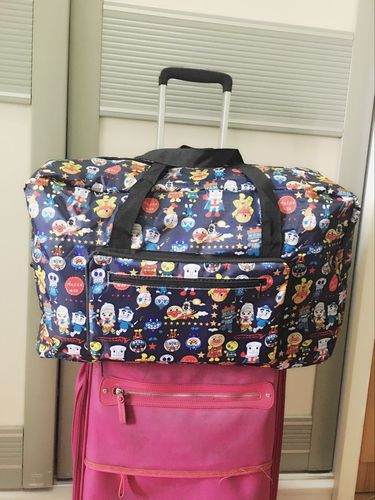 Anpanman cartoon waterproof portable foldable travel bag duffel bag foldable bag can be placed in the trolley case
