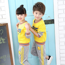 2021童装棉春秋亲子运动男女童套装幼儿园小学套头卡通一件代发