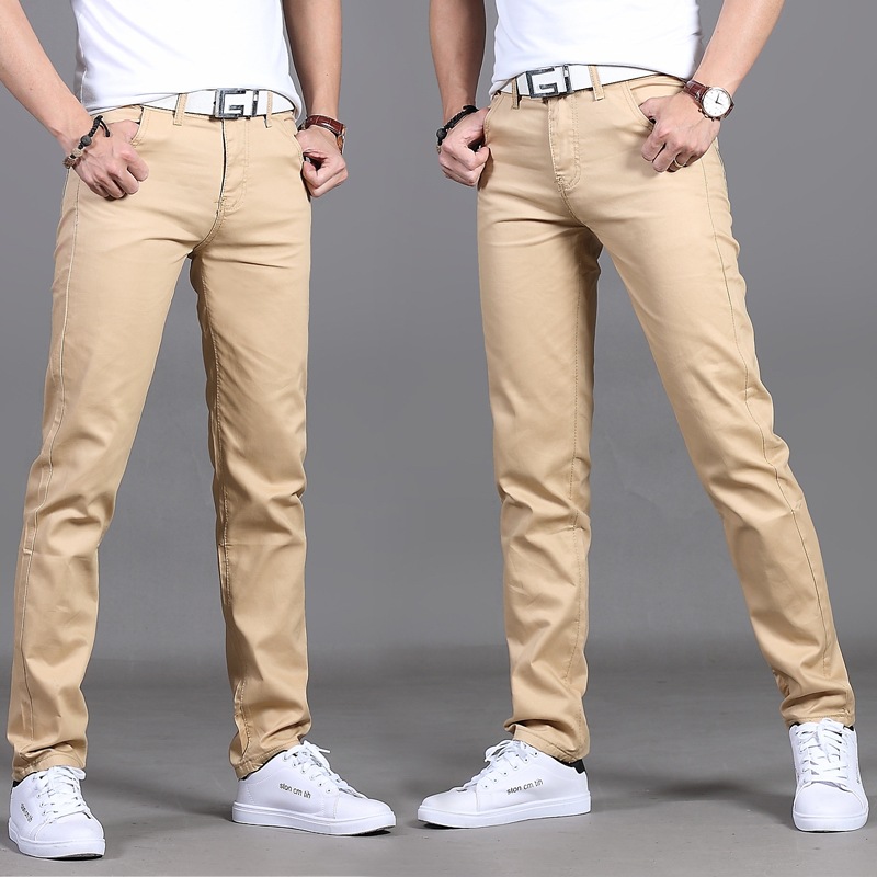 2020 pantalones casuales de otoño e invierno para hombres pantalones casuales de estilo coreano slim fit para hombres pantalones casuales rectos de cintura media para hombres pantalones de hombre al por mayor