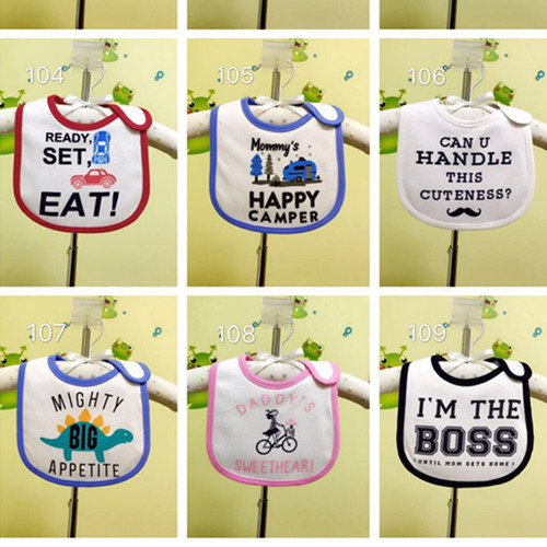 Eating Baby Print Sweat Towel Children's Bib Bib Baby Sweat Cloth 101-117 Embroidered Maternal and Child Supplies