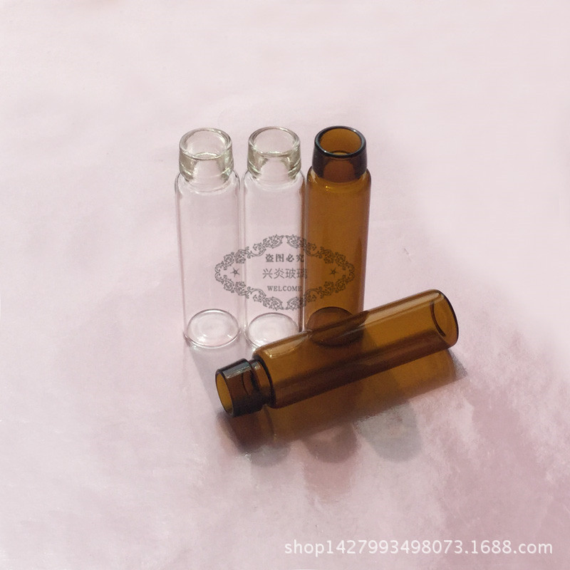 供应玻璃瓶，10ML口服液瓶卡口西林瓶锁口瓶+撕拉盖（白色金色）