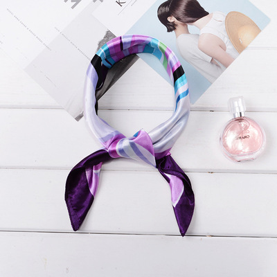 2017新款秋冬小絲巾女仿真絲百搭職業小方巾韓版絲巾女圍巾批發